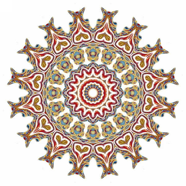 Färgglada Digital Konst Orientaliska Mönster Geometriska Textur Mystiska Motiv Abstrakt — Stockfoto