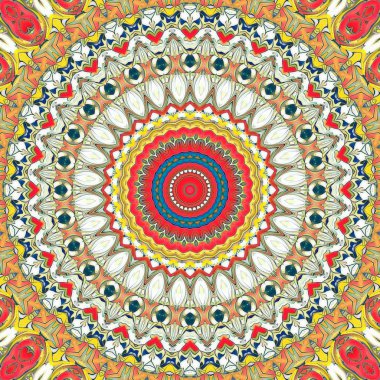 Renkli dijital sanat, oryantal model, geometrik doku, mistik motifi, arka plan, fantastik tasarım. 