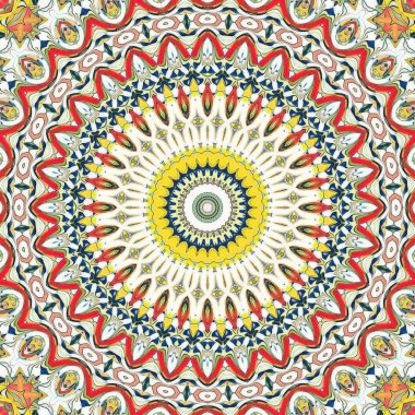 Renkli dijital sanat, oryantal model, geometrik doku, mistik motifi, arka plan, fantastik tasarım. 