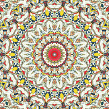 Renkli dijital sanat, oryantal model, geometrik doku, mistik motifi, arka plan, fantastik tasarım. 