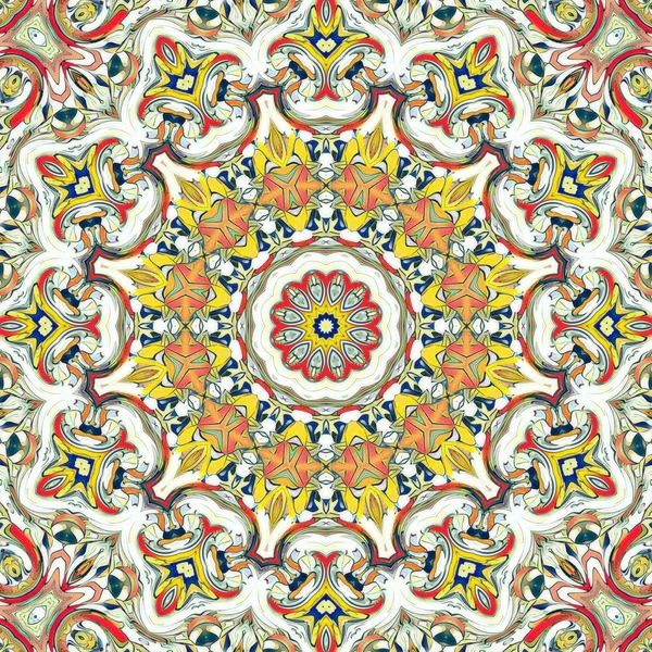 Renkli dijital sanat, oryantal model, geometrik doku, mistik motifi, arka plan, fantastik tasarım. 