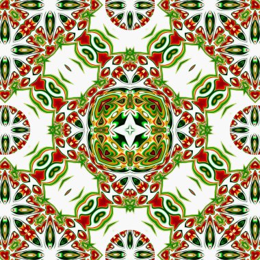 Renkli dijital sanat, oryantal model, geometrik doku, mistik motifi, arka plan, fantastik tasarım. 