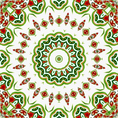 Renkli dijital sanat, oryantal model, geometrik doku, mistik motifi, arka plan, fantastik tasarım. 