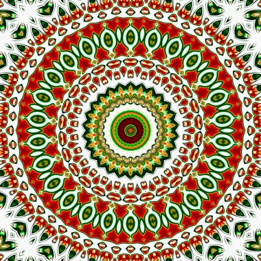 Renkli dijital sanat, oryantal model, geometrik doku, mistik motifi, arka plan, fantastik tasarım. 