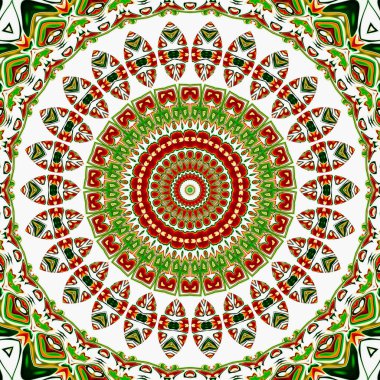 Renkli dijital sanat, oryantal model, geometrik doku, mistik motifi, arka plan, fantastik tasarım. 