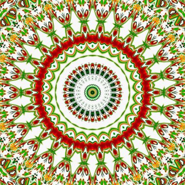 Renkli dijital sanat, oryantal model, geometrik doku, mistik motifi, arka plan, fantastik tasarım. 