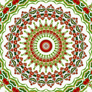 Renkli dijital sanat, oryantal model, geometrik doku, mistik motifi, arka plan, fantastik tasarım. 