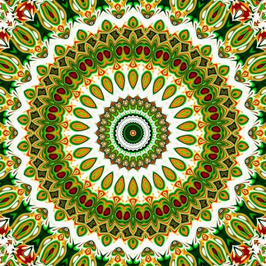 Renkli dijital sanat, oryantal model, geometrik doku, mistik motifi, arka plan, fantastik tasarım. 