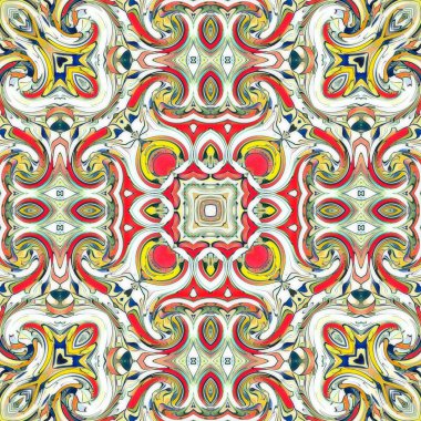 Renkli dijital sanat, oryantal model, geometrik doku, mistik motifi, arka plan, fantastik tasarım. 