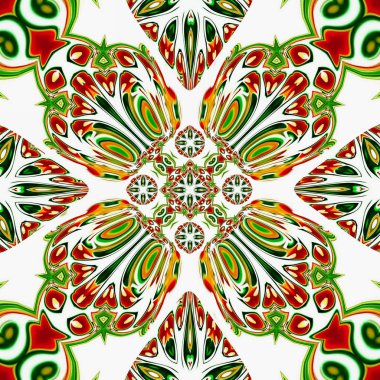 Renkli dijital sanat, oryantal model, geometrik doku, mistik motifi, arka plan, fantastik tasarım. 