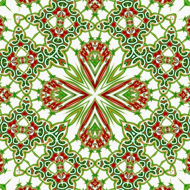 Renkli dijital sanat, oryantal model, geometrik doku, mistik motifi, arka plan, fantastik tasarım. 