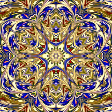 Renkli dijital sanat, oryantal model, geometrik doku, mistik motifi, arka plan, fantastik tasarım. 