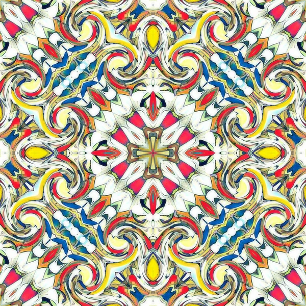 Renkli dijital sanat, oryantal model, geometrik doku, mistik motifi, arka plan, fantastik tasarım. 