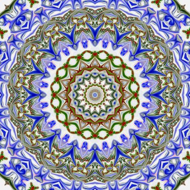 Renkli dijital sanat, oryantal model, geometrik doku, mistik motifi, arka plan, fantastik tasarım. 