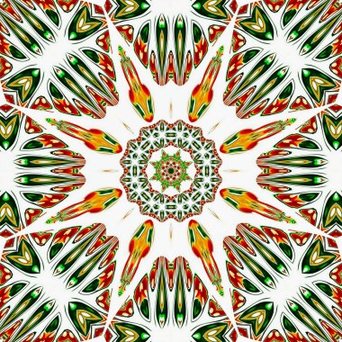 Renkli dijital sanat, oryantal model, geometrik doku, mistik motifi, arka plan, fantastik tasarım. 