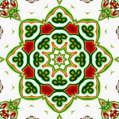 Renkli dijital sanat, oryantal model, geometrik doku, mistik motifi, arka plan, fantastik tasarım. 