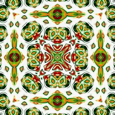 Renkli dijital sanat, oryantal model, geometrik doku, mistik motifi, arka plan, fantastik tasarım. 