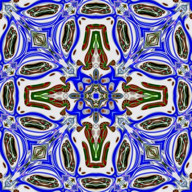 Renkli dijital sanat, oryantal model, geometrik doku, mistik motifi, arka plan, fantastik tasarım. 