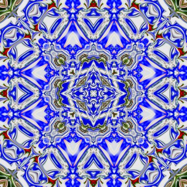 Renkli dijital sanat, oryantal model, geometrik doku, mistik motifi, arka plan, fantastik tasarım. 