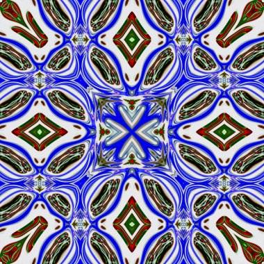 Renkli dijital sanat, oryantal model, geometrik doku, mistik motifi, arka plan, fantastik tasarım. 