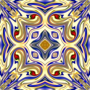 Renkli dijital sanat, oryantal model, geometrik doku, mistik motifi, arka plan, fantastik tasarım. 