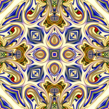 Renkli dijital sanat, oryantal model, geometrik doku, mistik motifi, arka plan, fantastik tasarım. 