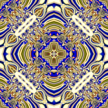 Renkli dijital sanat, oryantal model, geometrik doku, mistik motifi, arka plan, fantastik tasarım. 