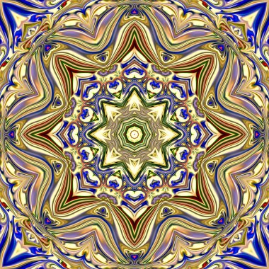 Renkli dijital sanat, oryantal model, geometrik doku, mistik motifi, arka plan, fantastik tasarım. 