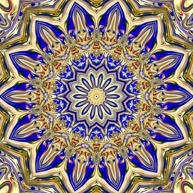 Renkli dijital sanat, oryantal model, geometrik doku, mistik motifi, arka plan, fantastik tasarım. 