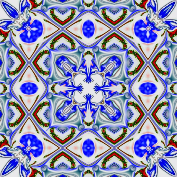 Kolorowe Sztuki Cyfrowej Orientalny Wzór Geometryczne Tekstury Mistyczne Motyw Streszczenie — Zdjęcie stockowe