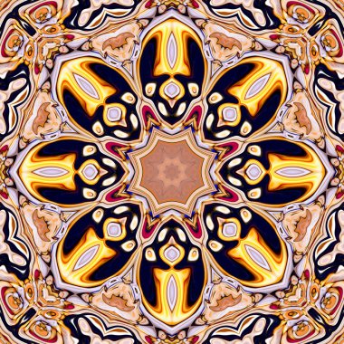 Renkli dijital sanat, oryantal model, geometrik doku, mistik motifi, arka plan, fantastik tasarım. 