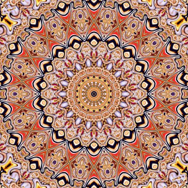 Renkli dijital sanat, oryantal model, geometrik doku, mistik motifi, arka plan, fantastik tasarım. 