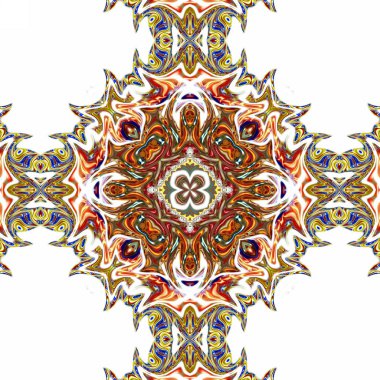 Renkli dijital sanat, oryantal model, geometrik doku, mistik motifi, arka plan, fantastik tasarım. 