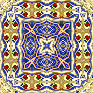 Renkli dijital sanat, oryantal model, geometrik doku, mistik motifi, arka plan, fantastik tasarım. 