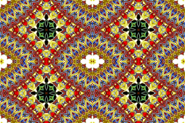 Bunte Digitale Kunst Orientalisches Muster Geometrische Textur Mystisches Motiv Abstrakter — Stockfoto