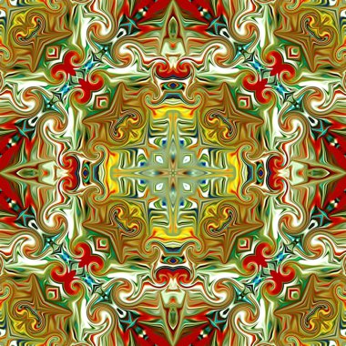 Renkli dijital sanat, oryantal model, geometrik doku, arka plan, 