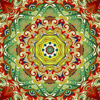 Renkli dijital sanat, oryantal model, geometrik doku, arka plan, 