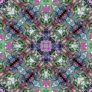 Renkli dijital sanat, oryantal model, geometrik doku, arka plan