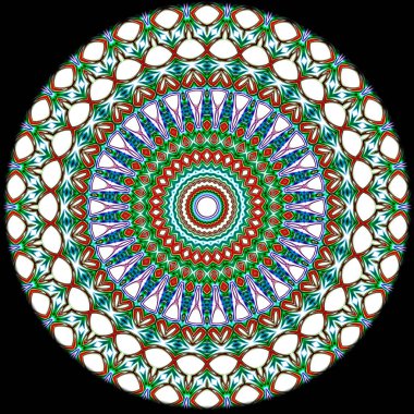 Renkli dijital sanat, oryantal model, geometrik doku, arka plan 