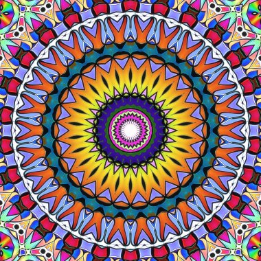 Renkli dijital sanat, oryantal model, geometrik doku, arka plan