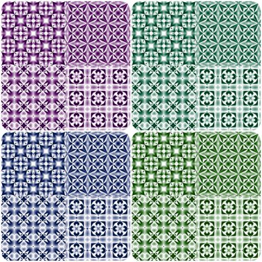 Renkli dijital sanat, oryantal model, geometrik doku, arka plan