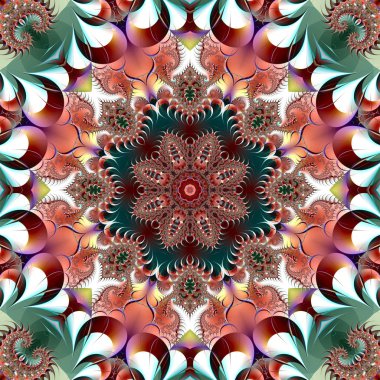 Dijital sanat, fraktal tasarım, geometrik doku, arka plan 