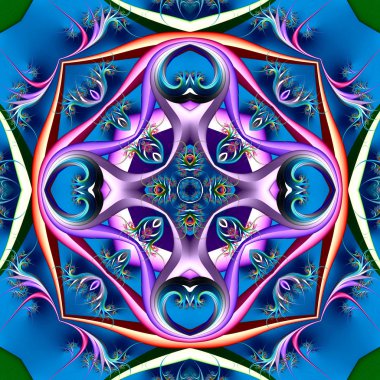 Dijital sanat, fraktal tasarım, geometrik doku, arka plan 