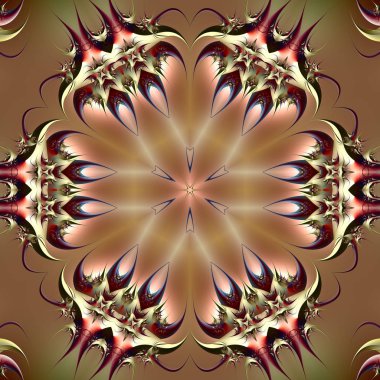 Dijital sanat, fraktal tasarım, geometrik doku, arka plan 