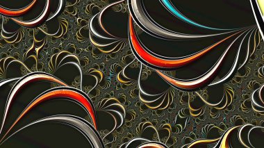 Dijital sanat, fraktal tasarım, geometrik doku, arka plan 