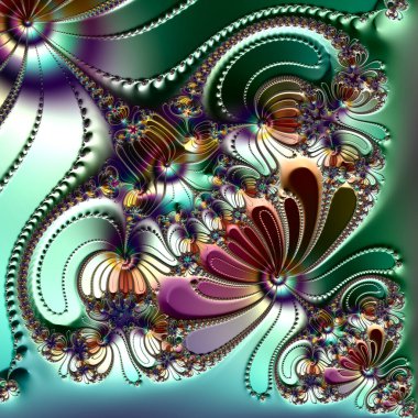 Özel sanat, benzersiz soyut tasarım, fraktal geometri