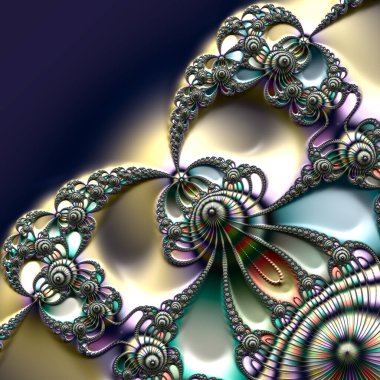 Özel sanat, benzersiz soyut tasarım, fraktal geometri