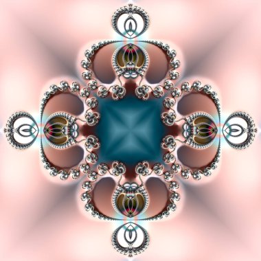 Özel sanat, benzersiz soyut tasarım, fraktal geometri