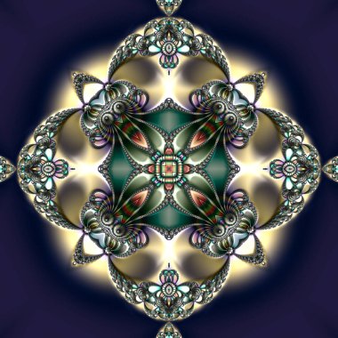 Özel sanat, benzersiz soyut tasarım, fraktal geometri