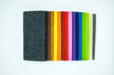 Renk paletini yüzeyde izole. Plakalar preslenmiş lif üst görüntüleme.